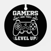 ゲーマーは、彼らはちょうどレベルアップ誕生日ゲーマー メタルオーナメント (裏面)