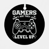 ゲーマーは、彼らはちょうどレベルアップ誕生日ゲーマー メタルオーナメント (正面)