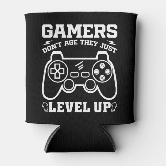 ゲーマーは、彼らはちょうどレベルアップ誕生日ゲーマー 缶クーラー (正面)