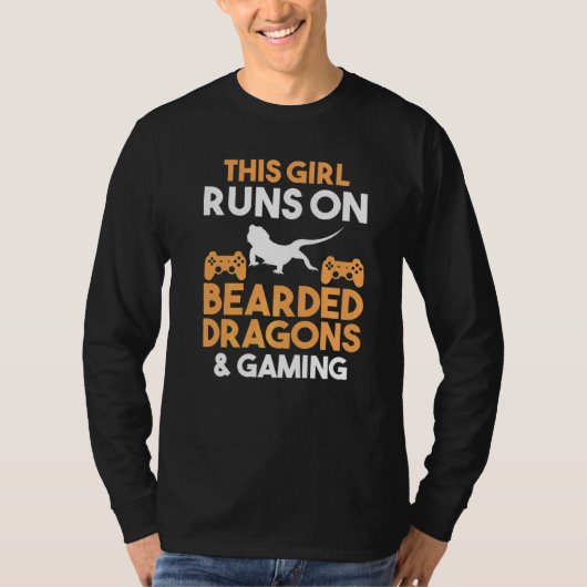ゲーマーひげドラゴン Tシャツ (正面)