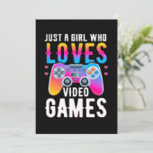 ゲーマーへのプレゼント | ビデオゲームが好きな女の子 招待状 (スタンド正面)