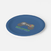 ゲーマーをテーマにした子供の誕生日パーティー ペーパープレート (アングル)