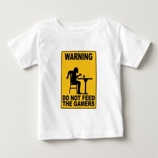 ゲーマーを食べ物を与えないで下さい ベビーTシャツ (正面)