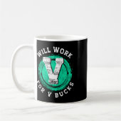 ゲーマーアパレル V Bucksのために働きます コーヒーマグカップ (左)