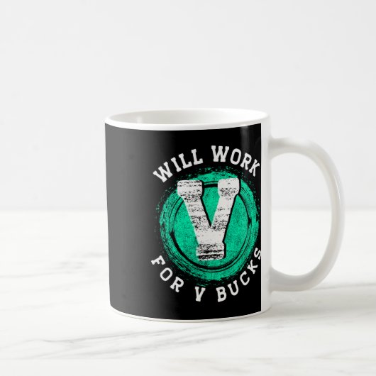 ゲーマーアパレル V Bucksのために働きます コーヒーマグカップ (右)