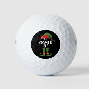 ゲーマーエルフのマッチングファミリー クリスマス ゲーマー ゴルフボール