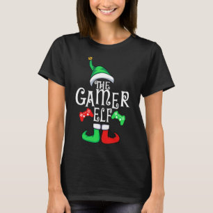 ゲーマーエルフファミリーマッチング クリスマス Xmas ゲーミング ギ Tシャツ