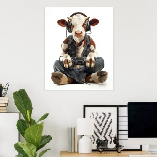 ゲーマーカウゲームルームのポスターま子供へたはダウンロード ポスター