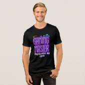 ゲーマーカスタムロケーション日付名のゲーミングマスター トライブレンドTシャツ (正面全面)