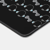 ゲーマーカッコいいゲパーソナライズされたームパターンブラック デスクマット (コーナー)