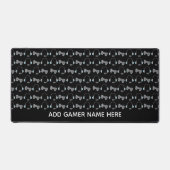 ゲーマーカッコいいゲパーソナライズされたームパターンブラック デスクマット (正面)