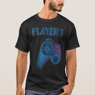 ゲーマーカップル選手1選手2コントローラーかわいいゲーム Tシャツ