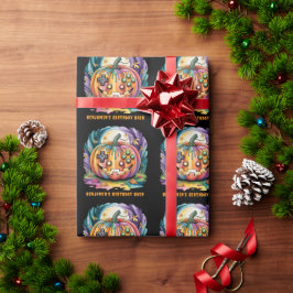 ゲーマーカラフルパンプキンハロウィーンバッシュ ラッピングペーパー