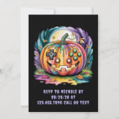 ゲーマーカラフルパンプキンハロウィーンバッシュ 招待状 (裏面)