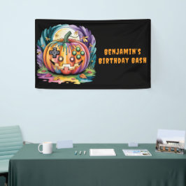 ゲーマーカラフルパンプキンハロウィーンバッシュ 横断幕