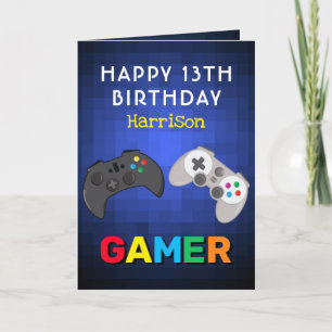 ゲーマーカラフルビデオゲームパーソナライズされた誕生日 カード
