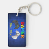 ゲーマーカラフルビデオゲームパーソナライズされた キーホルダー (裏面)