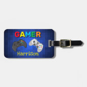 ゲーマーカラフルビデオゲームパーソナライズされた ラゲッジタグ (正面横)