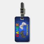 ゲーマーカラフルビデオゲームパーソナライズされた ラゲッジタグ (正面縦)