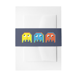 ゲーマーカラフルピクセルエイリアンモンスターキャラクター 招待状ベリーバンド