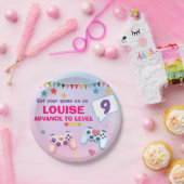 ゲーマーガールカラフルピンクのビデオゲーム ペーパープレート (パーティー)