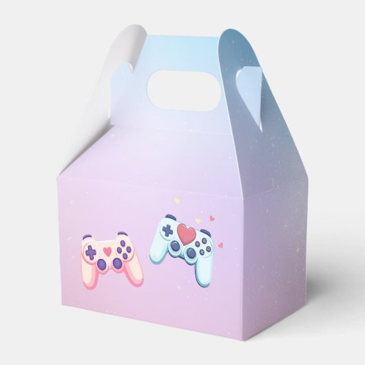 ゲーマーガールカラフルピンクビデオゲーム誕生日 フェイバーボックス (裏面サイド)