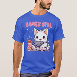 ゲーマーガールキャット ゲーミングキャット ゲーム機 バブルボー Tシャツ