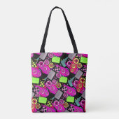 ゲーマーガールコントロー絵を描ラカラフルおもしろい トートバッグ (裏面)