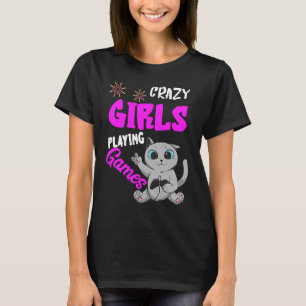 ゲーマーガールズキュートゲーマーキャットコンソールゲーマーゲーム Tシャツ
