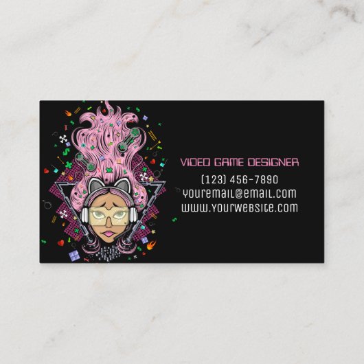 ゲーマーガールビデオゲームデザイナー 名刺 (裏面)