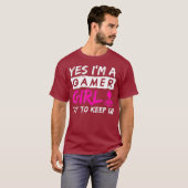 ゲーマーガール女性ゲーム Tシャツ (正面フル)