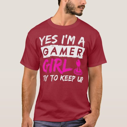 ゲーマーガール女性ゲーム Tシャツ (正面)