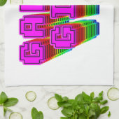 ゲーマーガール文字 キッチンタオル (折り畳み)