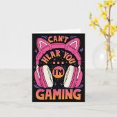 ゲーマーガール聞こえないのよ、私はゲーム中なのよ、かわいいゲーム動画 カード (黄色い花)