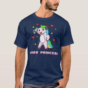 ゲーマーガール遊ユニコーンのビデオゲームGamercorn P Tシャツ