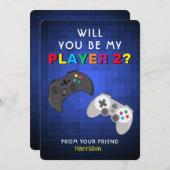 ゲーマーキッズクラスルームのビデオゲームバレンタインデー シーズンカード (正面/裏面)