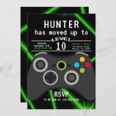 ゲーマーキッズビデオゲーム誕生日 招待状 (正面/裏面)