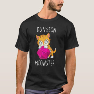 ゲーマーキャットナーディキャットD20サイコロRpgゲーマーダンジョンメオ Tシャツ
