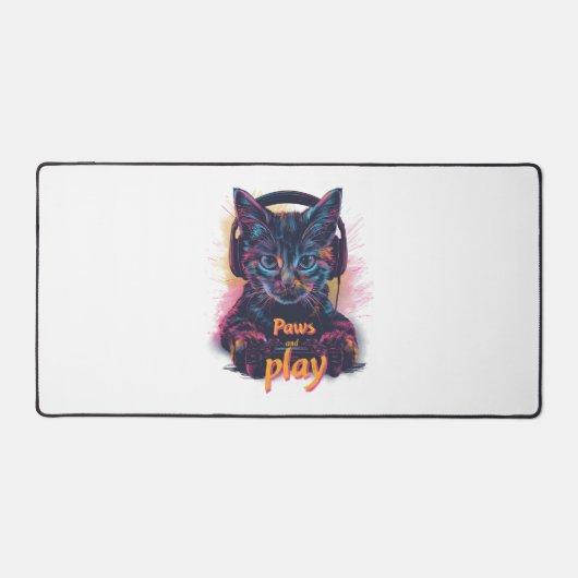 ゲーマーキャットレベルアップ デスクマット (正面)