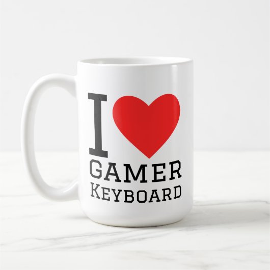 ゲーマーキーボード大好き コーヒーマグカップ (左)