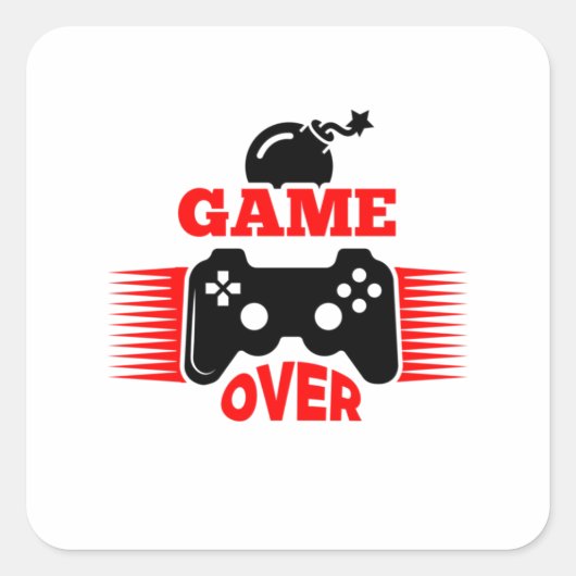 ゲーマーギフトゲームオーバー スクエアシール (正面)