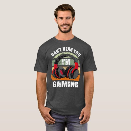 ゲーマーギフトヘッドセッおもしろいトがImゲームを聞き取れない Tシャツ (正面フル)