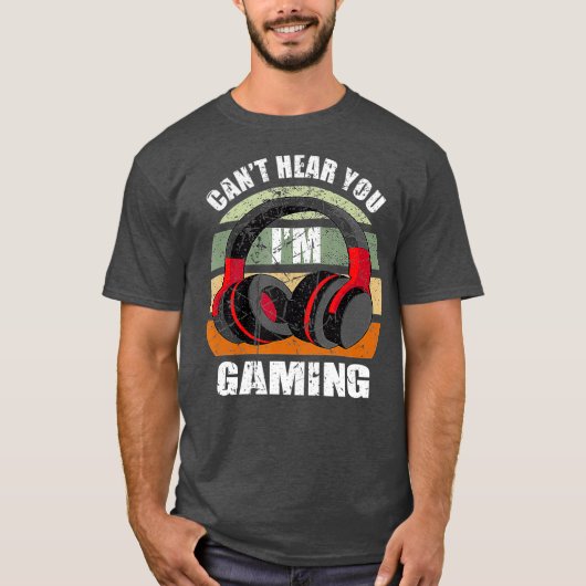 ゲーマーギフトヘッドセッおもしろいトがImゲームを聞き取れない Tシャツ (正面)