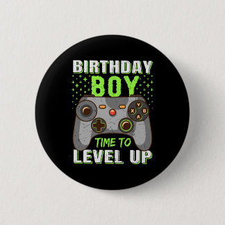 ゲーマーギフト誕生日ボーイタイムレベルアップ 缶バッジ