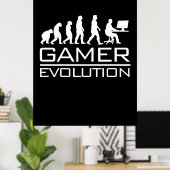 ゲーマーギフト |ゲーマーの進化 ポスター (ホームオフィス)