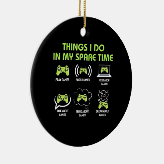 ゲーマーギフト |ゲームの時間が空いている間に行うこと セラミックオーナメント (右)