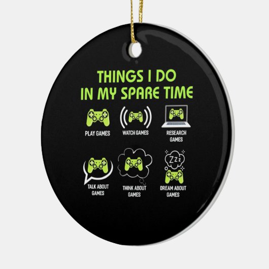 ゲーマーギフト |ゲームの時間が空いている間に行うこと セラミックオーナメント (左)