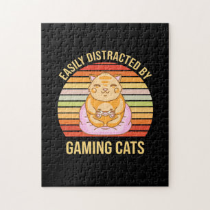 ゲーマーギフト ゲーム猫に気を取られる ジグソーパズル
