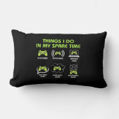 ゲーマーギフト 暇なときにゲーマーがやること| ランバークッション (正面)