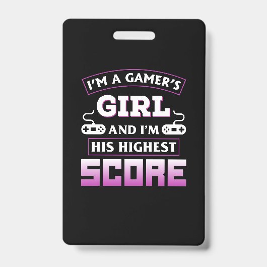 ゲーマーギフト 私はゲーマー女子です バッジ (正面)